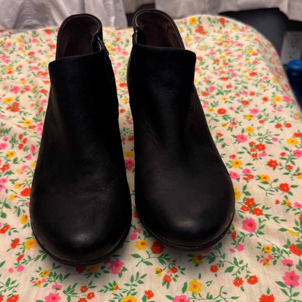 Dansko Black Leather Ankle Boots